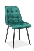 Krzesła - krzesło CHIC tapicerowane pikowane oliwkowy welur - miniaturka - grafika 1