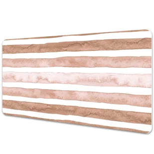 Mata ochronna z nadrukiem Brązowe Paski 90x45 cm - Podkładki na biurko - miniaturka - grafika 1