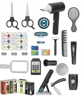 BARBER ZESTAW FRYZJERSKI SUSZARKA MASZYNKA NA BATERIE MAŁY FRYZJER - Zabawy w naśladowanie dorosłych - miniaturka - grafika 1