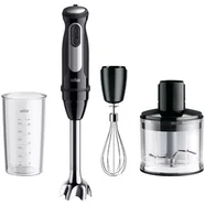 Braun MultiQuick 5 Pro MQ55236M, blender ręczny z 25 prędkościami, systemem EasyClick Plus do akcesoriów, 1000 W, czarny, w tym trzepaczka, rozdrabniacz (500 ml) i dzbanek z miarką (600 ml)