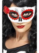 Dodatki do strojów karnawałowych - Smiffys Maska Halloween z różą 27854 - miniaturka - grafika 1