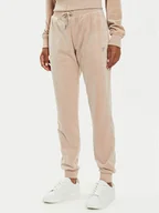 Spodnie sportowe damskie - Guess Spodnie dresowe V3BB27 KBXI2 Beżowy Regular Fit - miniaturka - grafika 1