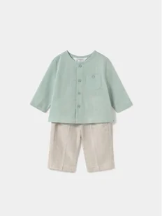 Mayoral Komplet koszula i spodnie materiałowe 1564 Zielony Regular Fit - Komplety dla niemowląt - miniaturka - grafika 1
