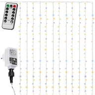 Pozostałe oświetlenie - Kurtyna świetlna  300 LED - 3x3m, biały ciepły/zimny - miniaturka - grafika 1