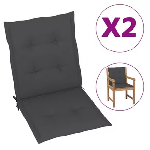 vidaXL Poduszki na krzesła ogrodowe, 2 szt., antracyt, 100x50x3 cm - Poduszki ogrodowe - miniaturka - grafika 1