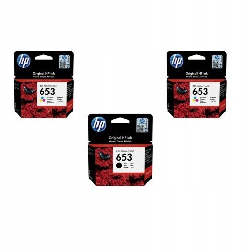 Tusz HP 2x Tusz 653 kolor 3YM74AE + tusz 653 czarny 3YM75AE 2X3YM74AE + 3YM75AE