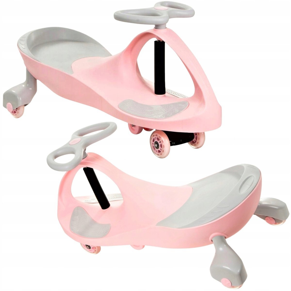 Jeździk Grawitacyjny Świecące Kółka Led Dla Dziecka Prezent Różowy Do 120Kg