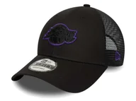Czapki damskie - Czapka Trucker NEW ERA z daszkiem NBA LA Lakers Czarna 9FORTY - miniaturka - grafika 1