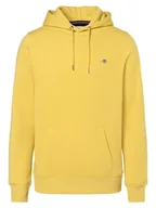 Bluzy męskie - Gant - Męska bluza z kapturem, żółty - miniaturka - grafika 1