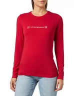 Koszulki i topy damskie - Emporio Armani Damski t-shirt damski Tartan Christmas Cotton, rubinowy (Ruby Red), XL - miniaturka - grafika 1