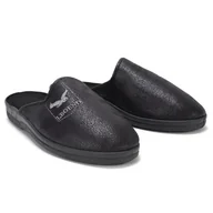 Kapcie męskie - Kapcie Skórzane Wygodne Modne Stylowe Papcie Domowe Męskie Czarne Profilowane Legend 43 - miniaturka - grafika 1