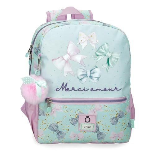 Enso Merci Amour Plecak dziecięcy Zielony 27x33x11 cm Poliester, Niebieski, Talla única, Plecak turystyczny