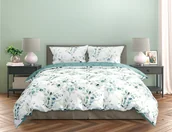 Pościel - FARO Pościel satyna bawełniana premium 160x200+2x70x80 cm Milagro Verde Eukaliptus - miniaturka - grafika 1