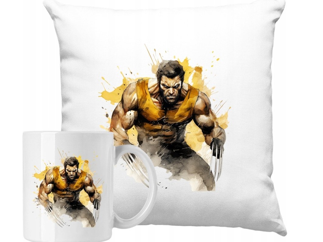 ZESTAW PODUSZKA + KUBEK Wolverine Pomysł Na Prezent +IMIĘ #6