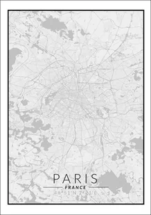 Plakat, Paris mapa czarno biała, 29,7x42 cm - Plakaty - miniaturka - grafika 1