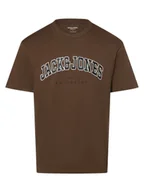 Koszulki męskie - Jack & Jones Koszulka męska - JJECaleb Mężczyźni Bawełna zielony nadruk, S - miniaturka - grafika 1