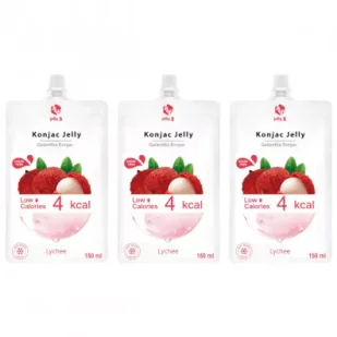 Jelly.B Galaretka Konjac Liczi roślinno-owocowa Zestaw 3 x 150 g - Galaretki - miniaturka - grafika 1