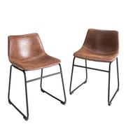 Krzesła - Invicta Interior Krzesło django vintage brązowe 37347 - miniaturka - grafika 1