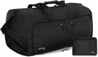 Akcesoria podróżnicze - TORBA SKŁADANA PODRÓŻNA SPORTOWA BAGAŻOWA 90L UCHWYTY PASEK EONO CZARNA - miniaturka - grafika 1