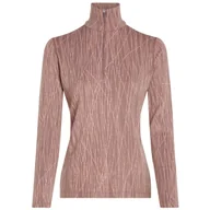 Koszulki sportowe damskie - Damska koszulka Icebreaker Women Merino 260 Tech Vertex LS Half Zip Delta Lines AOP Rozmiar: L / Kolor: brązowy - miniaturka - grafika 1