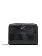 Portfele - Calvin Klein Mały Portfel Damski Lizard Embossed Lthr Med Flap Zi LV04F1067G Czarny - miniaturka - grafika 1