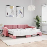 Sofy i kanapy - vidaXL Sofa rozsuwana, różowa, 80x200 cm, aksamit - miniaturka - grafika 1