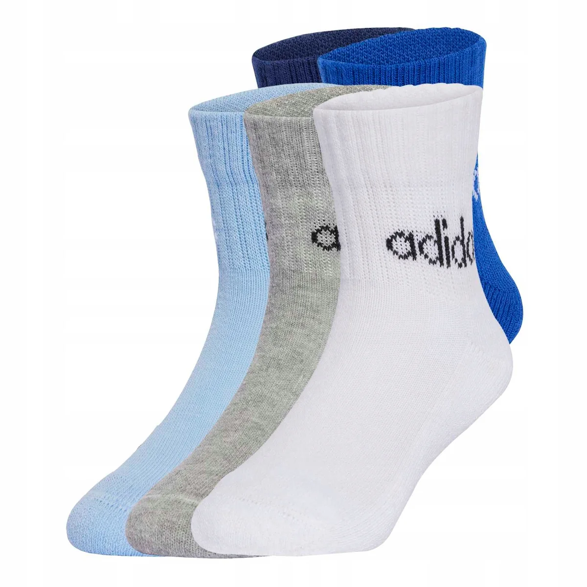 ADIDAS SKARPETY KIDS LIN ANK 5P WHITE/GREY/BLUE
