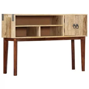 vidaXL Stolik konsola, 115x30x76 cm, lite surowe drewno mango - Konsole i sekretarzyki - miniaturka - grafika 1
