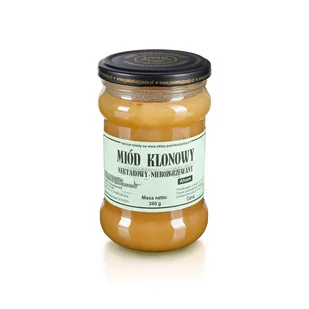 MIÓD KLONOWY 380g, surowy, nierozgrzewany, 100 lat tradycji, zdrowy - Miód - miniaturka - grafika 1