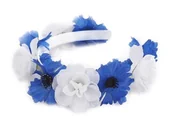 Dodatki do strojów karnawałowych - WIANEK OPASKA KWIATY ZY BIAŁO-NIEBIESKIE - miniaturka - grafika 1