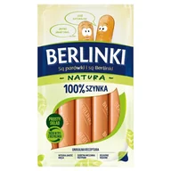 Kiełbasa i wędliny - Berlinki Natura Kiełbasa 100 % szynka 185 g - miniaturka - grafika 1