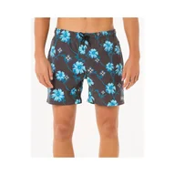 Kąpielówki męskie - Spodenki surfingowe męskie Rip Curl Surf Revival Floral Volley Czarny - miniaturka - grafika 1