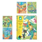 Zabawki kreatywne - Zestaw kreatywny Złote kontury Zwierzęta 6+ Janod - miniaturka - grafika 1