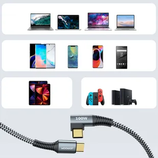 Joyroom kątowy kabel przewód USB Typ C - USB Typ C Power Delivery 100W 5A 1,5m szary (S-1550N12 C-C gray) - Kable USB - miniaturka - grafika 16
