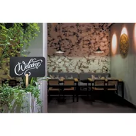 Dekoracje domu - Dwustronna, prostokątna tablica kredowa na drewnianej nóżce - miniaturka - grafika 1