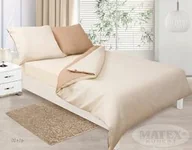 Pościel - Matex Pościel satynowa 160x200 Double Face beżowa kremowa 16+02 jednobarwna - miniaturka - grafika 1