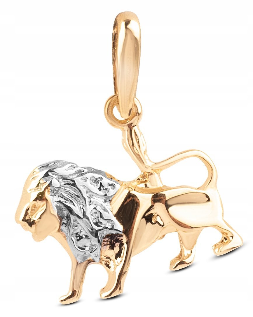 KLASYCZNA ZŁOTA ZAWIESZKA ZE ZNAKIEM ZODIAKU LEW LEO 14KT 585