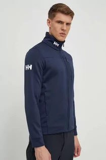 Bluzy męskie - Helly Hansen bluza sportowa Crew Fleece kolor granatowy gładka - grafika 1