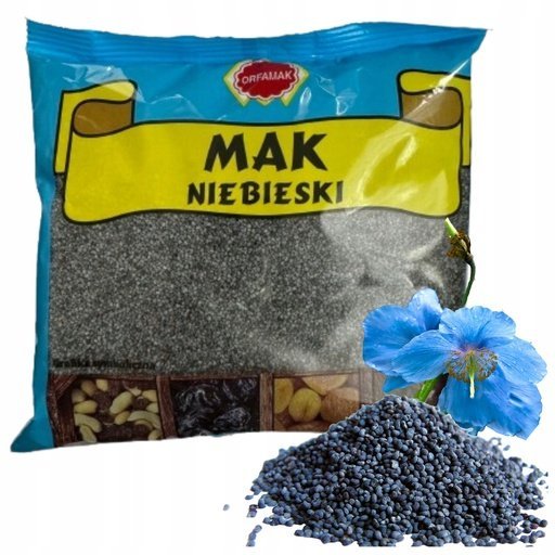 ORFAMAK Mak Niebieski Naturalny Czysty Ziarno Uniwersalny Do Potraw 250G