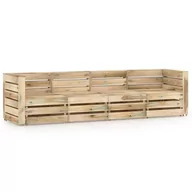 Sofy ogrodowe - VidaXL Ogrodowa sofa 4-osobowa, impregnowane na zielono drewno sosnowe 3068059 - miniaturka - grafika 1