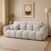Sofy i kanapy - Sofa z Funkcją Spania COTONN Rozkładana Kremowa Nowoczesna - miniaturka - grafika 1