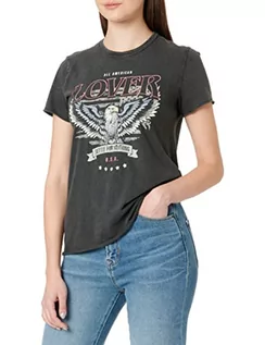 Koszulki i topy damskie - ONLY Petite Women's ONLLUCY REG S/S TOP JRS NOOS PTT T-shirt, czarny/nadruk: Lover, S, czarny/nadruk: na całej powierzchni, S Maly - grafika 1