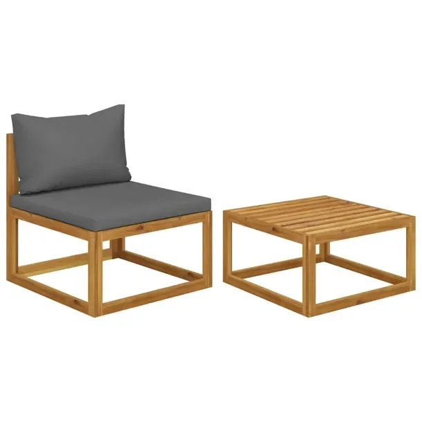 Zestaw Wypoczynkowy z Akacji, Sofa 68x70x60cm, Stolik 68x68x29cm, Ciemnosza