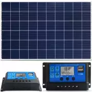 Akcesoria turystyczne - Panel słoneczny bateria słoneczna 100W + Regulator - miniaturka - grafika 1
