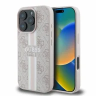 Etui i futerały do telefonów - Etui Guess 4G Printed Stripes MagSafe na iPhone 16 Pro Max - różowe - miniaturka - grafika 1