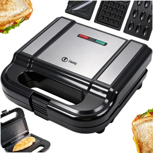 OPIEKACZ DO KANAPEK PANINI GRILL TOSTER ELEKTRYCZNY GOFROWNICA ORZESZKI 4W1 ISAJ TO1 - Opiekacze OPIEKACZ DO KANAPEK PANINI GRILL TOSTER ELEKTRYCZNY GOFROWNICA ORZESZKI 4W1 ISAJ TO1 - Opiekacze - miniaturka - grafika 1
