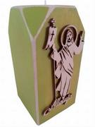 Naczynia liturgiczne i akcesoria - Świecznik z Jezusem Zmartwychwstałym - miniaturka - grafika 1