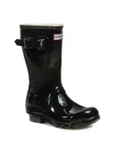 Kalosze damskie - Hunter Kalosze Original Gloss Short WFS1000RGL Czarny - miniaturka - grafika 1