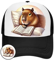 Czapki damskie - Czapka Z Daszkiem Kapibara Czarna Dla Dzieci Bejsbolówka Siatka Prezent - miniaturka - grafika 1