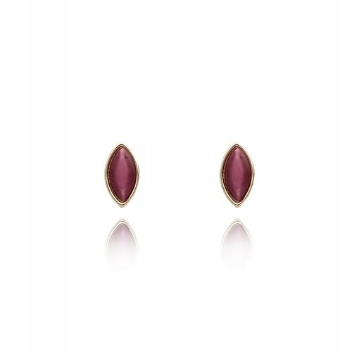 Kolczyki Sztyft Z Oczkiem Z Różowego Kwarcu